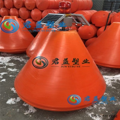河道施工用帶太陽能警示燈浮標(biāo)，pe航標(biāo) 警示航標(biāo)