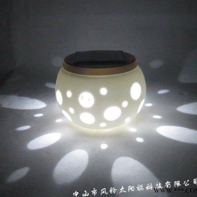 太陽能裝飾燈、太陽能LED小夜燈、太陽能LED臺燈、圓孔陶瓷