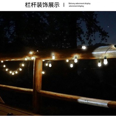 穎朗太陽能燈串 led彩球燈戶外防水節日裝飾燈小圓球滿天星彩燈閃燈串燈庭院燈