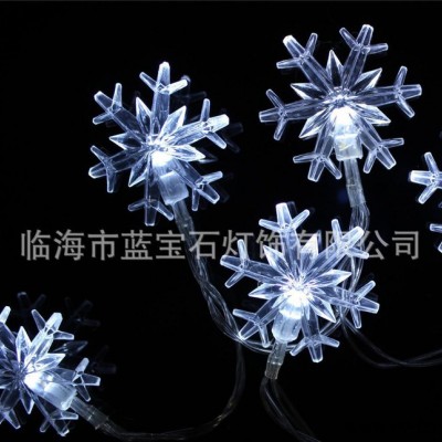 LED裝飾燈串 雪花電池盒圣誕彩燈串 戶外太陽能草地燈 工藝品