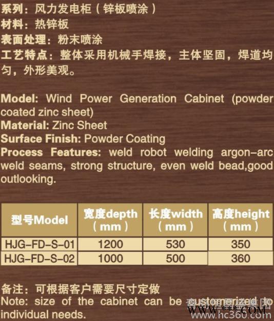 風力發電柜（鋅板噴涂）