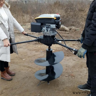 樹木種植打孔機 電線桿光伏定制挖坑機 手推汽油打洞機使用性能富興