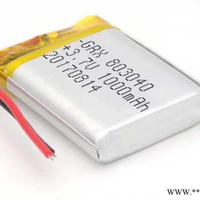 3.7V鋰電池生產(chǎn)GRX803040-1000mAh聚合物鋰電池