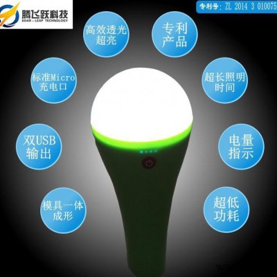多功能LED球泡燈（內置18650鋰電池）太陽能照明系統，多