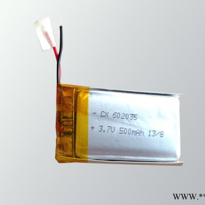 供應(yīng)廠家直供602035車載鋰電池，MP5 藍(lán)牙耳機(jī)聚合物鋰離子400mah電池