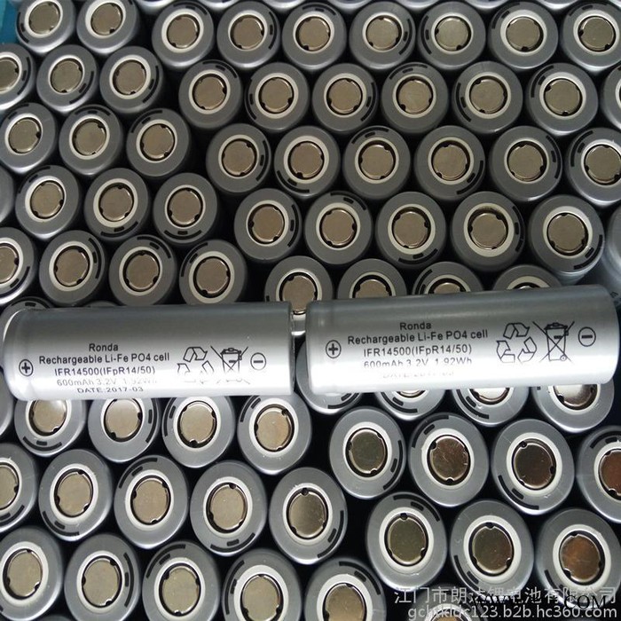 江門市朗達鋰電池有限公司IFR14500 14500 3.2v  600mAh 應急燈