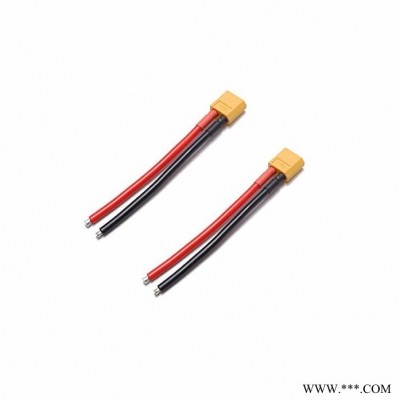euhobby工廠批發(fā)模型鋰電池線XT60公頭母頭充電轉接線14AWG硅膠線100mm
