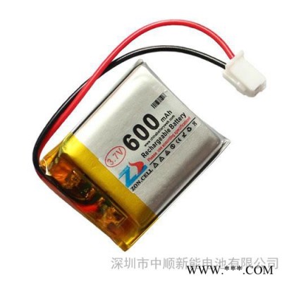 中順芯 3.7V 600mAh 602530聚合物鋰電池