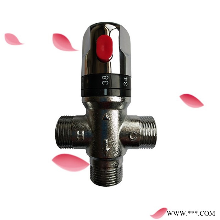 DN20全銅太陽(yáng)能電熱水器明裝智能自動(dòng)恒溫閥混水閥溫控混水管道閥淋浴龍頭