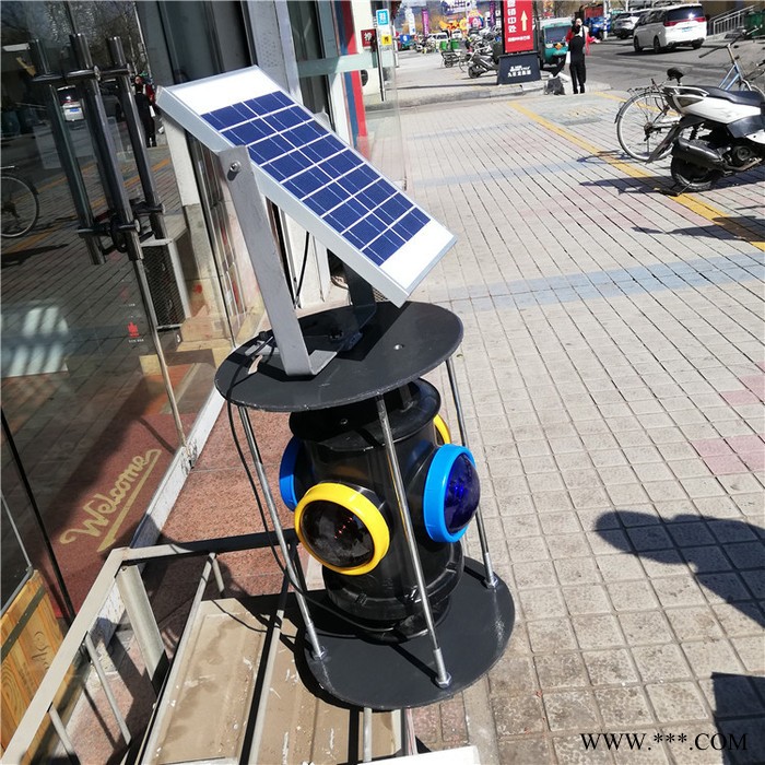 太陽能藍黃鐵路道口信號燈 太陽能轉轍機信號燈 扳道器標志燈