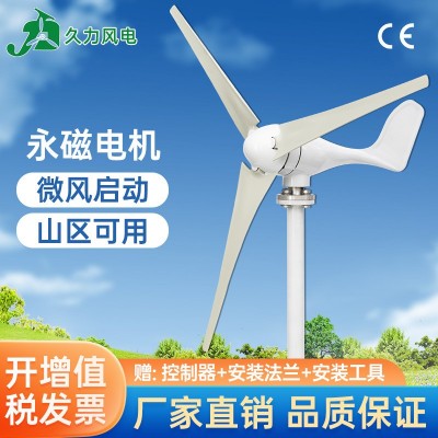 水平軸風(fēng)力發(fā)電機(jī)戶外家用100W300W風(fēng)能大功率12v24v永磁太陽能風(fēng) 1個(gè)起批