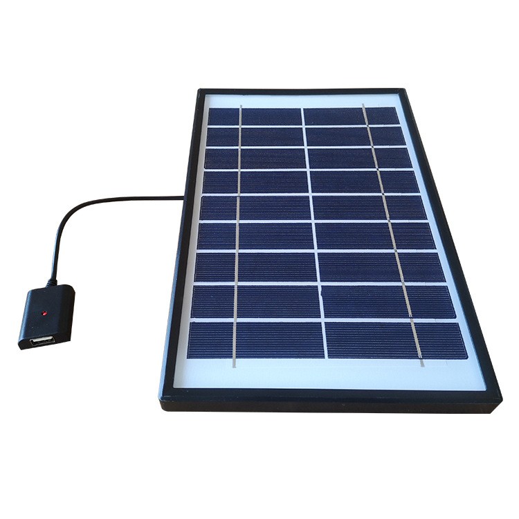 手機充電5W多晶太陽能充電板 支架 塑膠邊框穩壓5V USB穩壓輸出