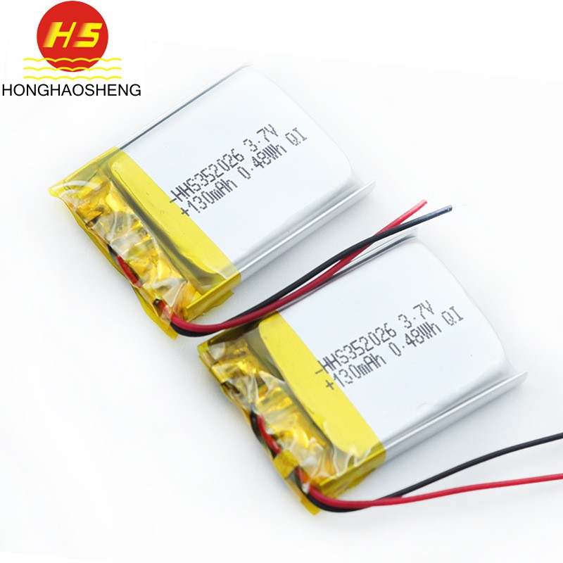 352026聚合物鋰電池 3.7v 130mAh超小超薄電子表玩具手環(huán)電池