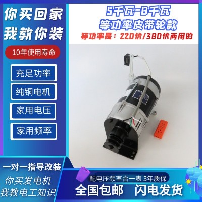 3KW小型家用皮帶輪發(fā)電機 8KW動力改裝發(fā)電機 全銅發(fā)電機永動機