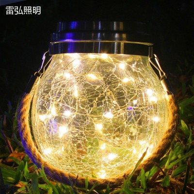 太陽(yáng)能戶(hù)外燈庭院燈裂紋燈瓶子燈掛燈許愿燈創(chuàng)意裝飾圣誕 梅森瓶燈
